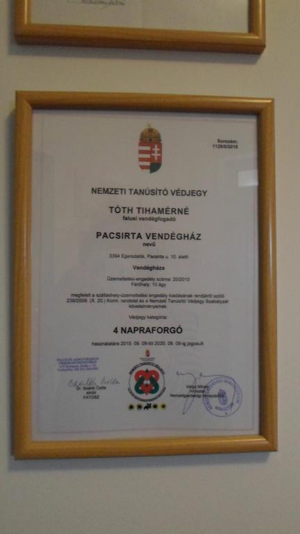 Pacsirta Vendeghaz Hotel Egerszalok Bagian luar foto